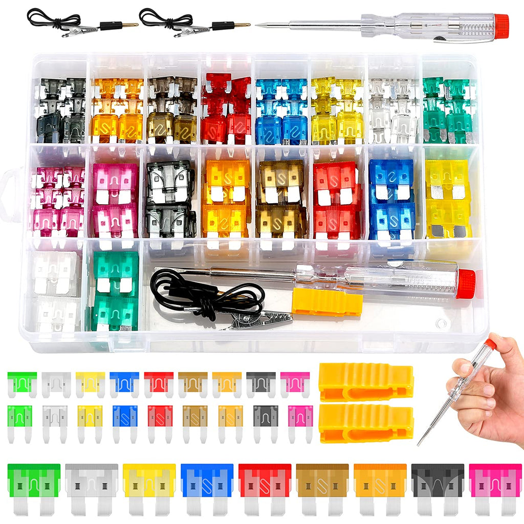 [Australia - AusPower] - Fuse Assortment Kit,306pcs Car Boat Truck SUV Auto Automotive Assorted Replacement Blade Fuses Standard & Mini & Low Profile Mini-2A 5A 7.5A 10A 15A 20A 25A 30A 35A with Fuse Puller Circuit Tester 