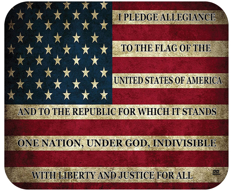 [Australia - AusPower] - Patriotic Pledge of Allegiance USA Flag Mouse Pad Mat Mousepad for Laptop PC Gaming Home or Office 