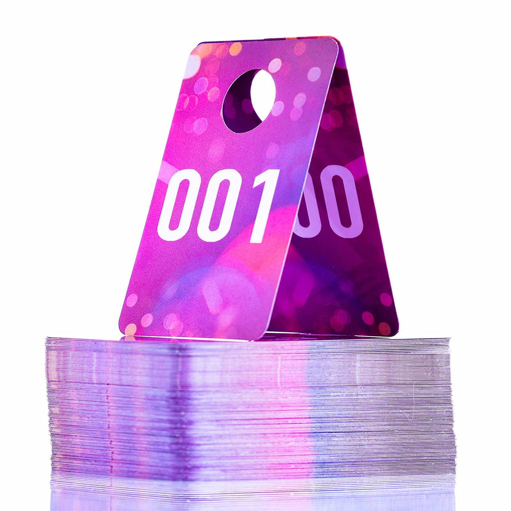 [Australia - AusPower] - Live Plastic Number Tags Consecutive Live Number Tag, 1.97x3.15 Inch (5x8cm),Normal and Reverse Mirror Image Number Cards for Live Sales, Hanger Cards for Clothes, Reusable (1-100, Pink Spots) 1-100 