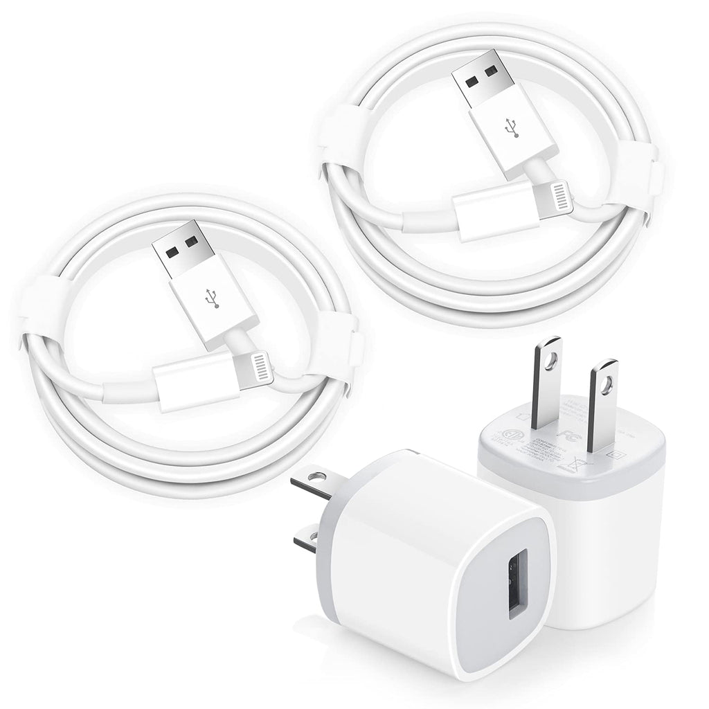 [Australia - AusPower] - iPhone Charger, [Apple MFi Certified] 6FT 2Pack USB Fast Charger Charging Cube Durable Compact Power Adapter Travel Plug & Lightning Cable Cord Compatible iPhone 12/12 Mini/12 Pro/Pro Max/11/Pro/Xs/XR 