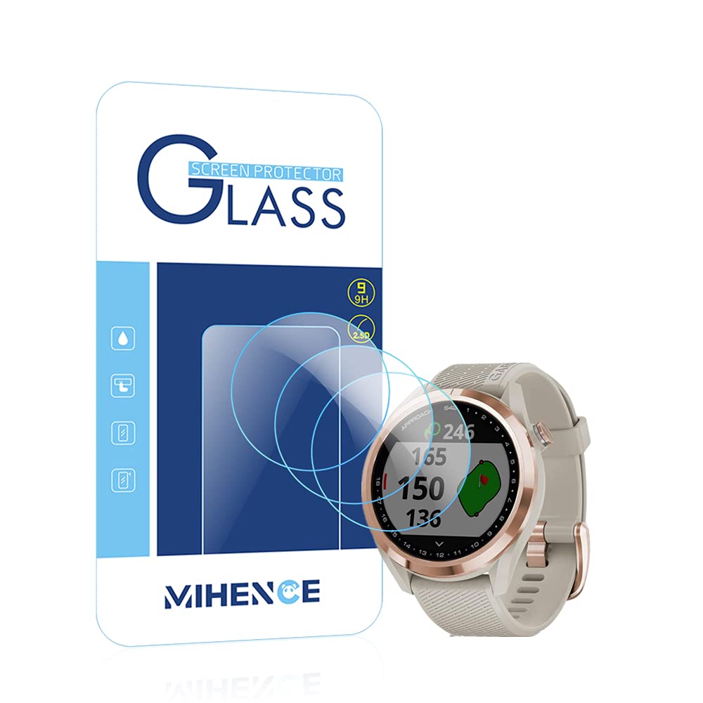 [Australia - AusPower] - Mihence Compatible for Garmin Approach S42 Screen Protector, 9H Anti-Scratch Premium Real Tempered Glass Screen Protector for Garmin Approach S42 Smartwatch (3PCS) 