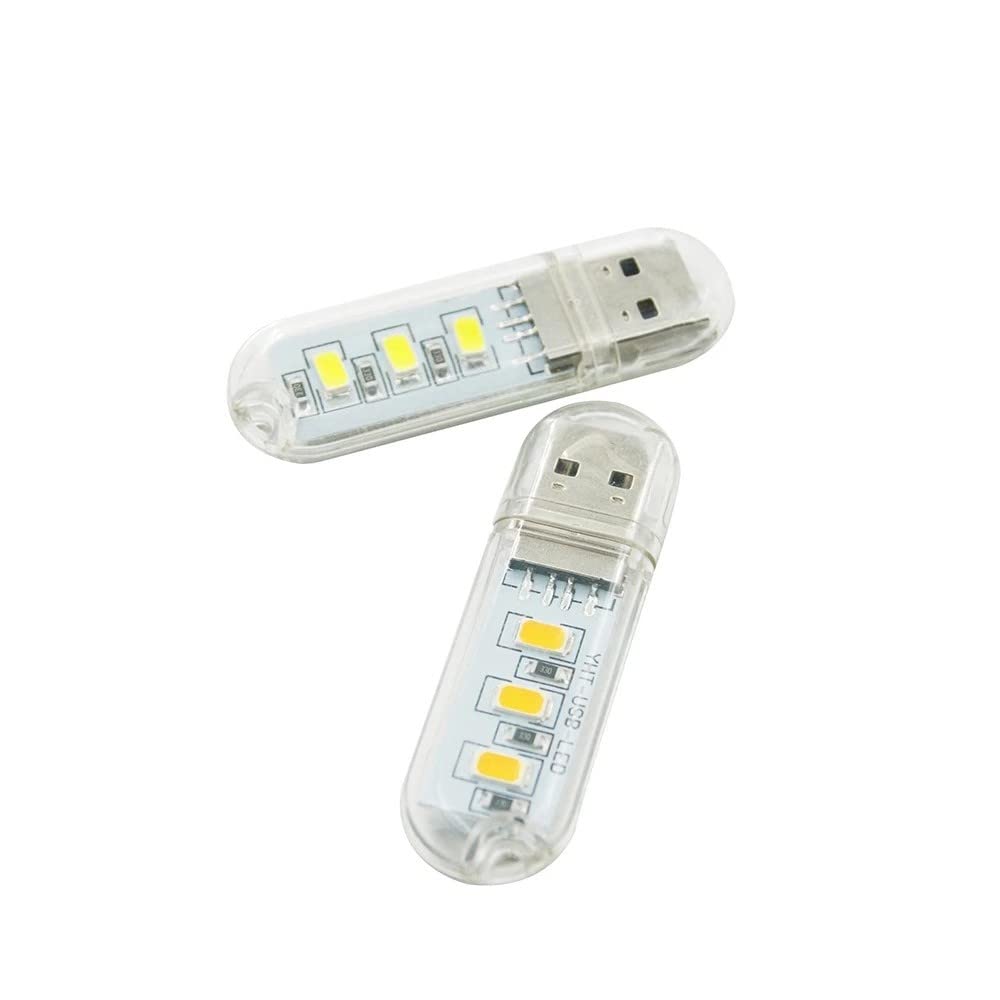 [Australia - AusPower] - 2PC USB LED Night Light, Corridor Light, USB LED Light，USB LED Flashlight（1 White + 1 Yellow=Two Packs） 