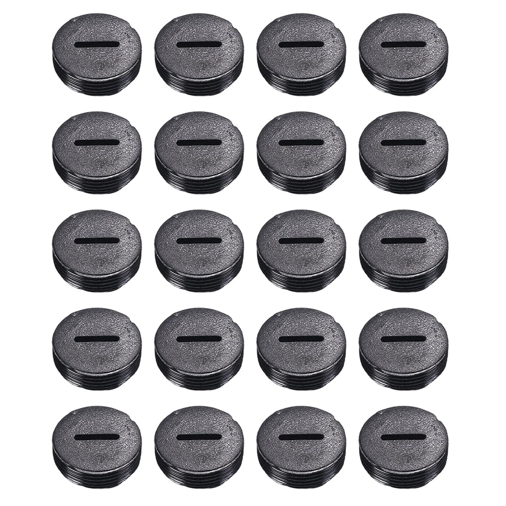 [Australia - AusPower] - Heyiarbeit Carbon Brush Holder Caps 18mm O.D. 6mm Thickness Motor Brush Cover Plastic Fitting Thread Black 20Pcs 