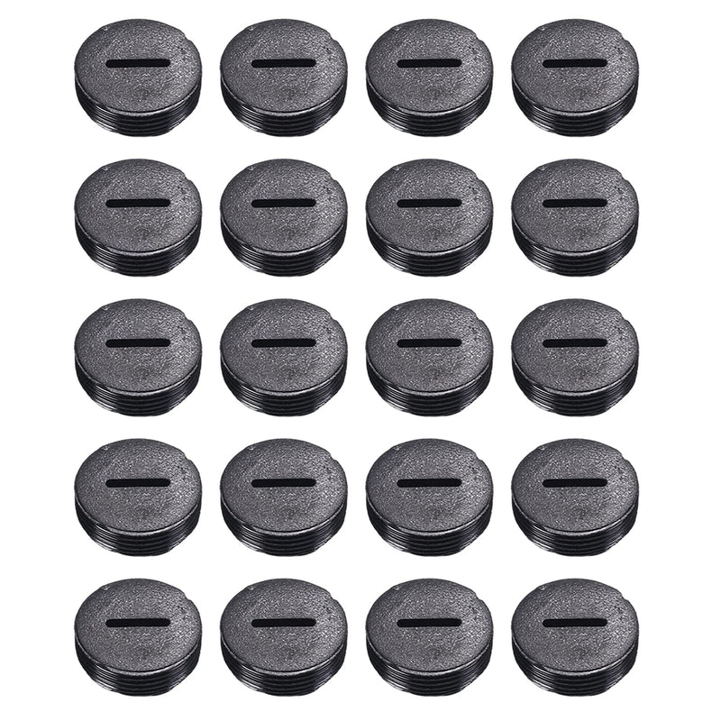 [Australia - AusPower] - Heyiarbeit Carbon Brush Holder Caps 18mm O.D. 6mm Thickness Motor Brush Cover Plastic Fitting Thread Black 20Pcs 