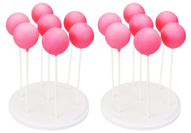 [Australia - AusPower] - NANGOPOP 2 Pack Cake Pop Stand - 7 Hole Wood Lollipop Holder Display Round Candy or Sucker Stand for Wedding, Birthday Party, White 7hole x2 