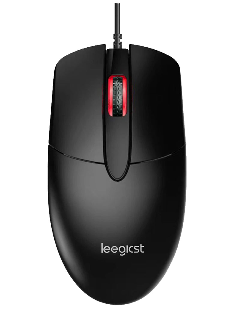 [Australia - AusPower] - Leegicst Wired Optical Computer Mouse - M102 3-Button USB Corded Computer Mice for Computers laptops Chromebook MacBook PC Computer (Black) Black 