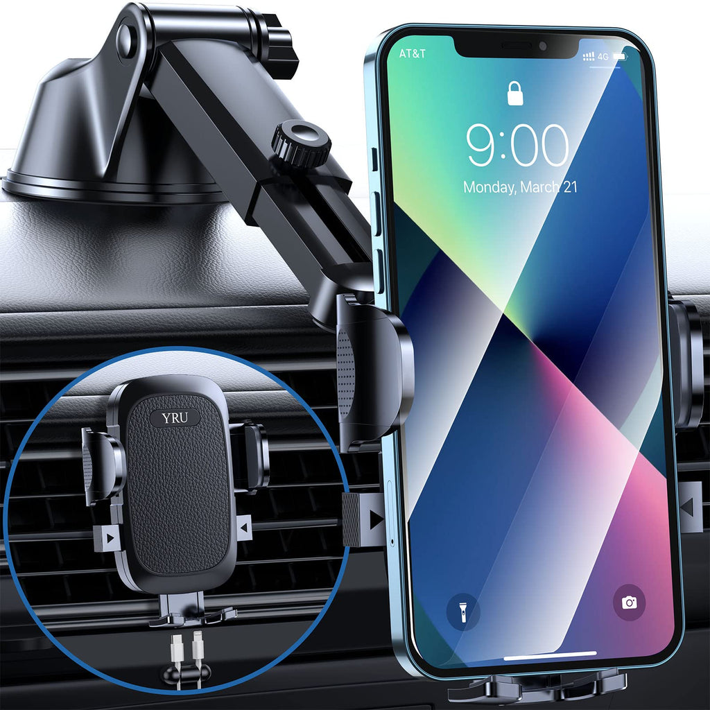 [Australia - AusPower] - Car Mount for iPhone 13 Pro Max, [Super Suction & No Shaking] Dash Phone Polder for Car, Universal Handsfree Cell Phone Stand for Dashboard Windshield Vent Fit for All iPhone and Android Mobile Phone 
