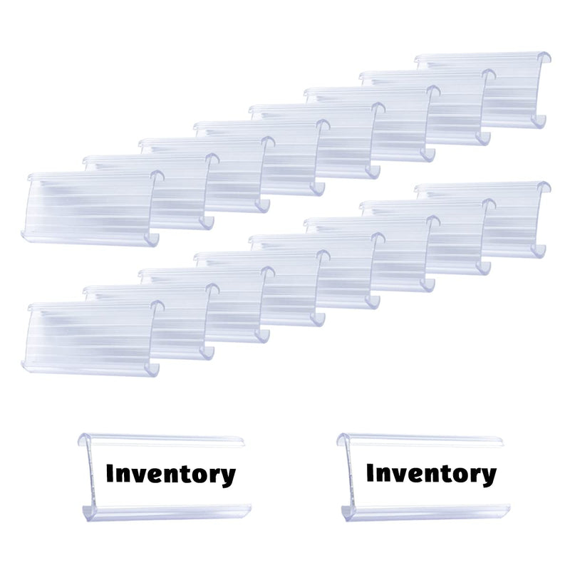 [Australia - AusPower] - Diteje 30Pcs Plastic Wire Shelf Label Holder,Wire Rack Holders with 30Pcs Label Paper Inserts Compatible with Metro and Nexel 1-1/4" Shelves,Label Area 3.15in Lx1.18in H 