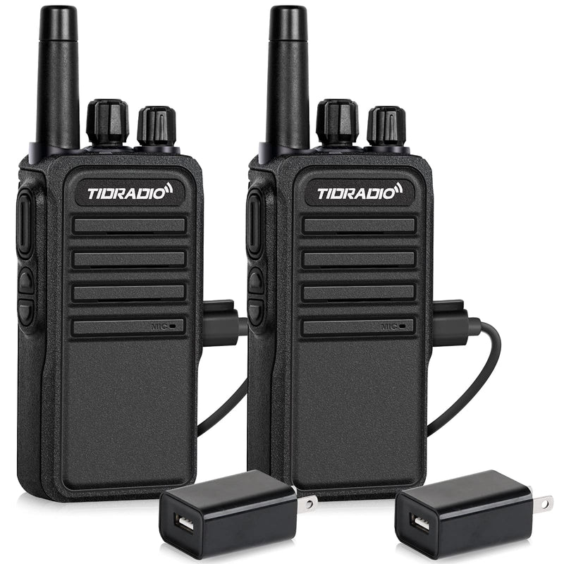 [Australia - AusPower] - TIDRADIO TD-777S Two Way Radios 2200mAh 2 Way Radio Long Range Walkie Talkies 22CH USB Rechargeable VOX Security Walkie Talkies for Adults for Business(2 Pack) 2 Pack without Earpiece 