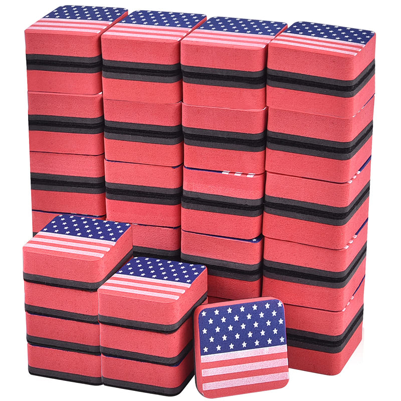 [Australia - AusPower] - Dry Erase Erasers, 48 Pack Magnetic Whiteboard Eraser Chalkboard Cleansers Wiper for Classroom Office and Home (48usflag) 48usflag 