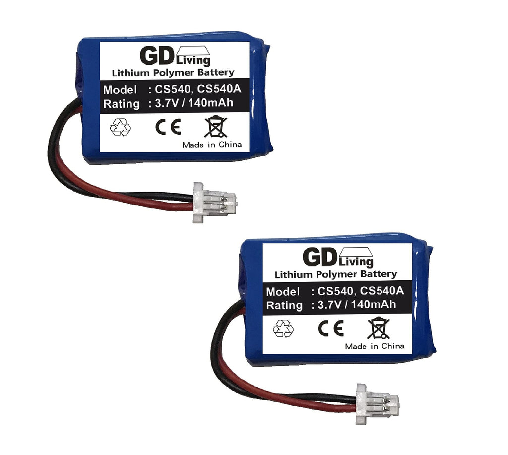 [Australia - AusPower] - 2 Pack of ‘GD Living’ Replacement Battery for Plantronics Wireless Headset CS540, CS540A, 86180-01 