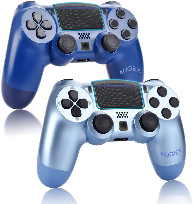 [Australia - AusPower] - AUGEX 2 Pack Game Controllers Compatible for PS4,Wireless Controller Work with Playstation 4 Console;AUGEX Remote Control with Two Motors Game Joystick(Midnight Blue) Midnight Blue 