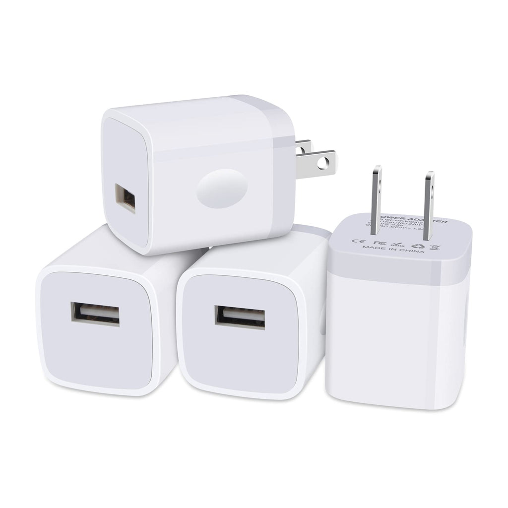 [Australia - AusPower] - iPhone Charger Block, Plug in Phone Charger, Sicodo 4Pack Single Port USB Wall Charger Fast Charging Adapter Cube Box for iPhone 12 SE(2020) 11/11pro/XS/XS Max/XR/X, Samsung Galaxy S21/S20+/10, LG 