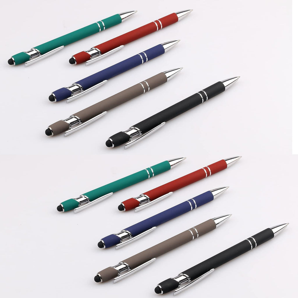 [Australia - AusPower] - Stylus Pens - Black Ink 2 in 1 Capacitive Stylus- Compatible with Most Touch Screen Devices-A Variety of Color Pen Holders, Including Gift Packaging (10-Pack) 