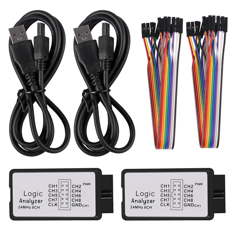 [Australia - AusPower] - 2pcs USB Logic Analyzer Device with USB Cable 24MHz 8CH 24MHz 8 Channel UART IIC SPI Debug for Arduino ARM FPGA M100 SCM 
