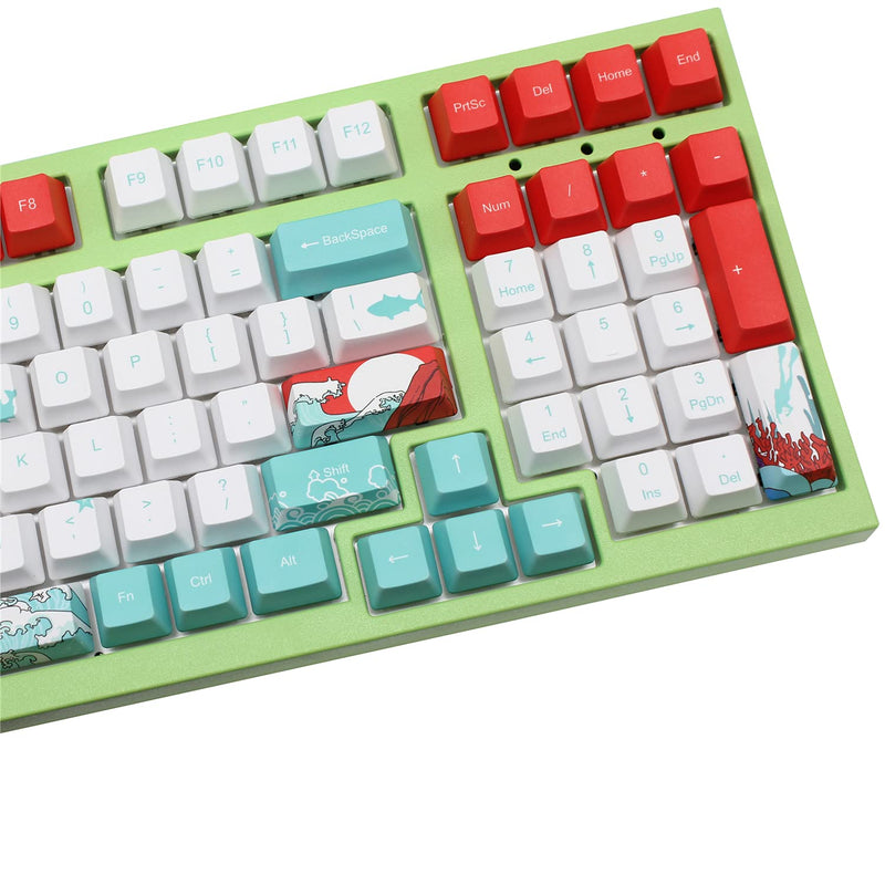 [Australia - AusPower] - (Only Keycaps) Coral Sea 98 Keycaps Set PBT 5-Sided Dye Sublimation OEM Profile Compatible with Cherry MX Switch Mechanical Keyboard 980 96 980/96 English 