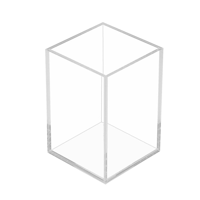 [Australia - AusPower] - Acrylic Home, Office Storage Organizer Pen Holder,Kitchen Utensil & Silverware Caddy Bin,1 Compartments- Container for Cabinets,Drawers, Desks, Workspace-for Pens, Pencils, Highlighters, Clips,sliverware- 3×3×4.4 Inch - Clear 1 compartment 