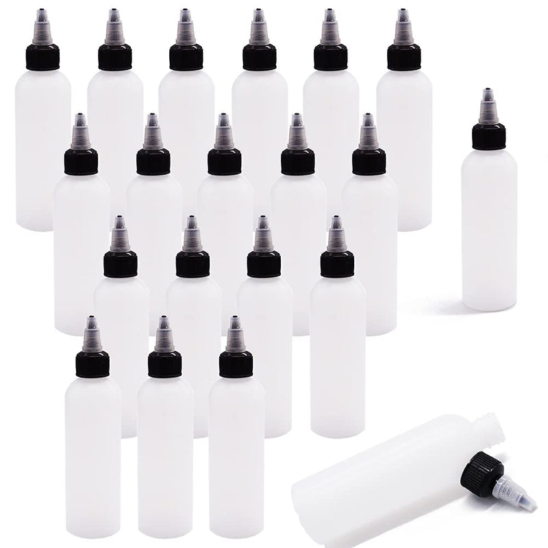 [Australia - AusPower] - 20 Pack 4oz Boston Squeeze Bottles,Clear Dispensing Bottles with Twist Top Cap,Plastic Squeeze Bottles for Crafts,Kitchen,Household 