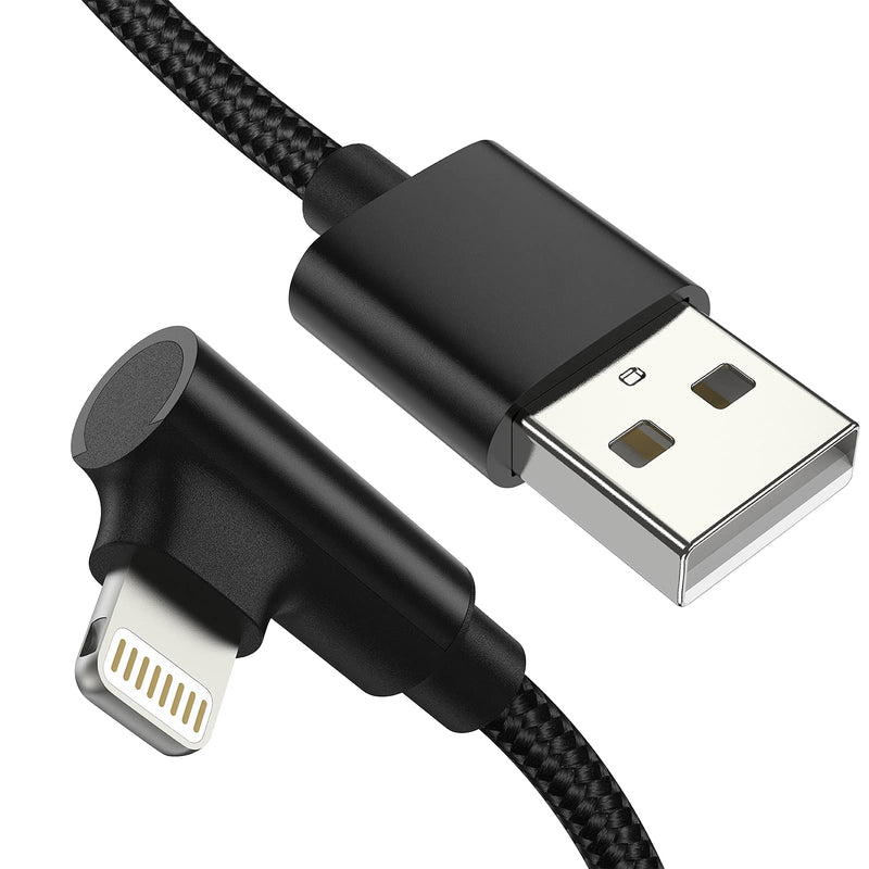 [Australia - AusPower] - 1ft Right Angle Lightning Cable Short, 3 Pack Braided Fast Charging USB to iPhone Charger Cord 90 Degree Compatible with Apple iPhone 12 11 Pro Max Xs Xr X 5 6 7 8 Plus SE, iPad Air/Mini 1 Foot 