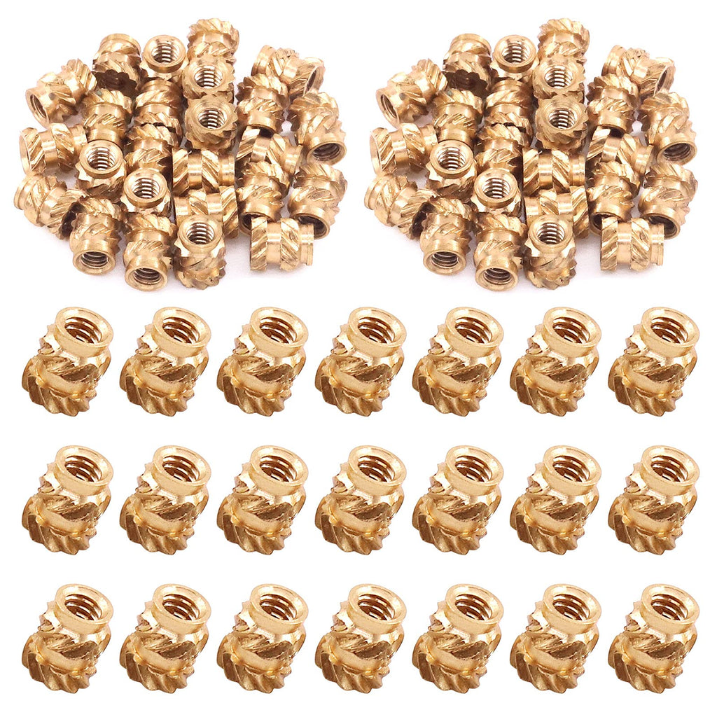 [Australia - AusPower] - Wokape 120Pcs M2x4x3.5mm Brass Nuts Embedment Nut Thread Brass Knurled Nuts Threaded Heat Set Insert Nuts Hydraulic Welded Joint Injection Molding for 3D Printing Injection Molding 120 2x4x3.5mm 