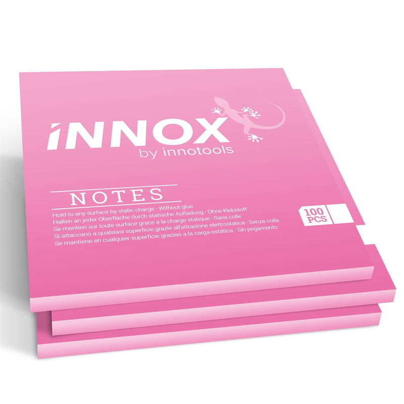 [Australia - AusPower] - Self-Stick Notes 4x4 inch | Sticks to Any Surface Without Glue | Reusable White Dry Erase | 3 Pack, 300 Sheets (Pink, 4x4 inches) Pink 