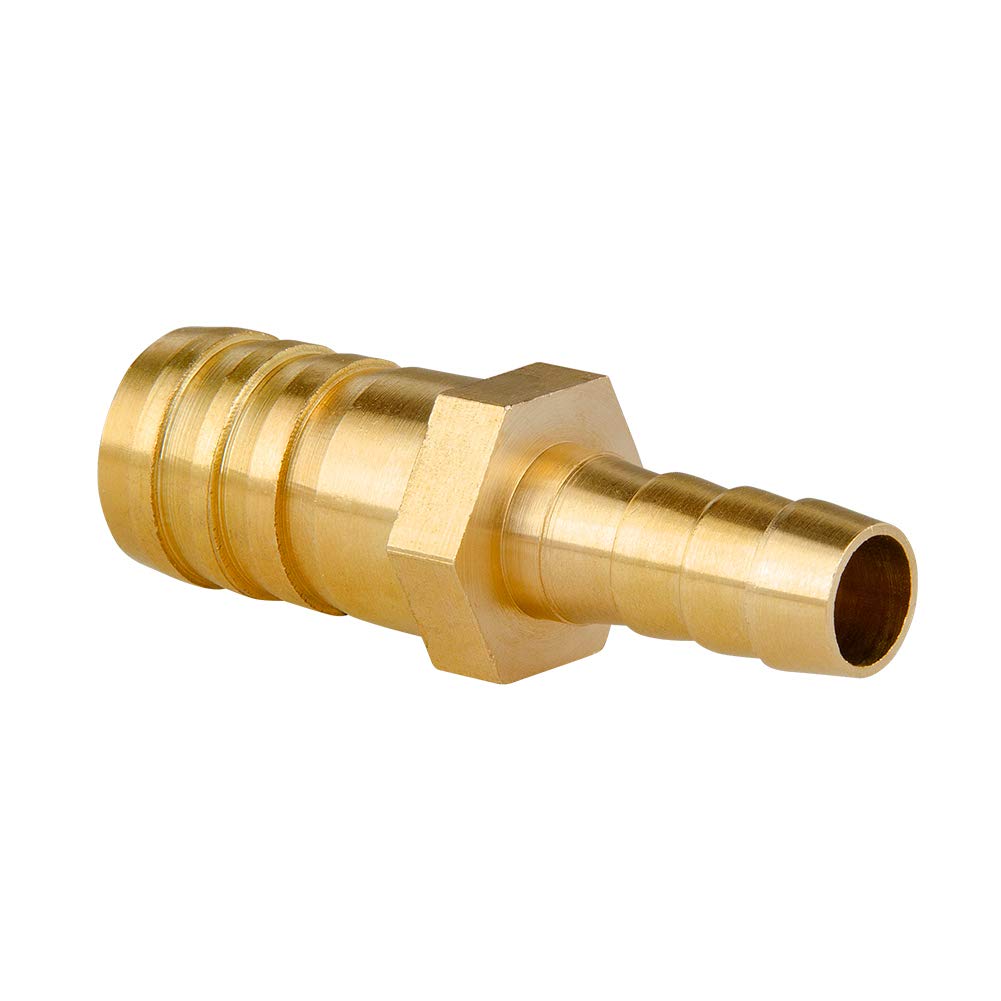 [Australia - AusPower] - Quickun Brass Hose Barb Reducer 1" to 5/8" Barbed Reducer Fitting Reducing Splicer Mender Union Adapter for Air Water Fuel 1"-5/8 