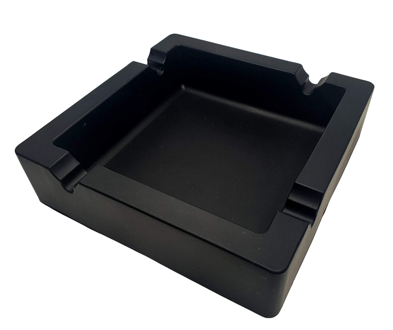 [Australia - AusPower] - BSANG 6-Inch Large Black Silicone Cigar Bulk Ash tray, Unbreakable Cigar Ashtray, Flexible Deep Bowl Silicone Cigar Ashtrays for Patio/Indoor/Outdoor/Decor (2 groove) 2 groove 