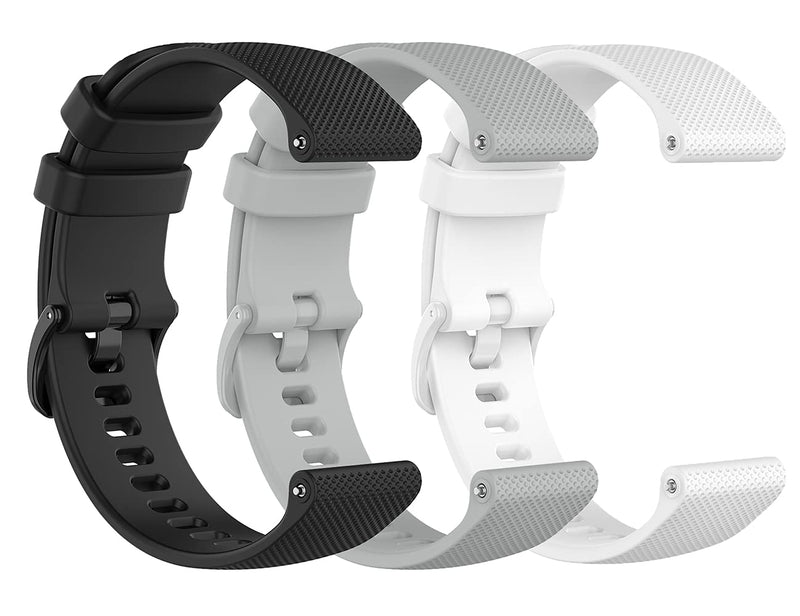 [Australia - AusPower] - TenCloud Bands Compatible with Aikela Smart Watch Bands Lightweight Breathable Soft Silicone Replacement Wristbands for Aikela Smartwatch Black+Grey+White 