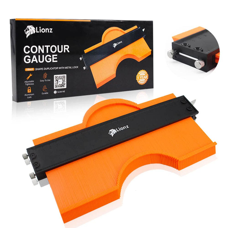 [Australia - AusPower] - Contour Gauge With Lock And Adjusting Screws 10 Inch Wide Profile Tool, Mens Gifts for Christmas, Superbrand Tools For Copying Angles, Curved and Odd Shapes 