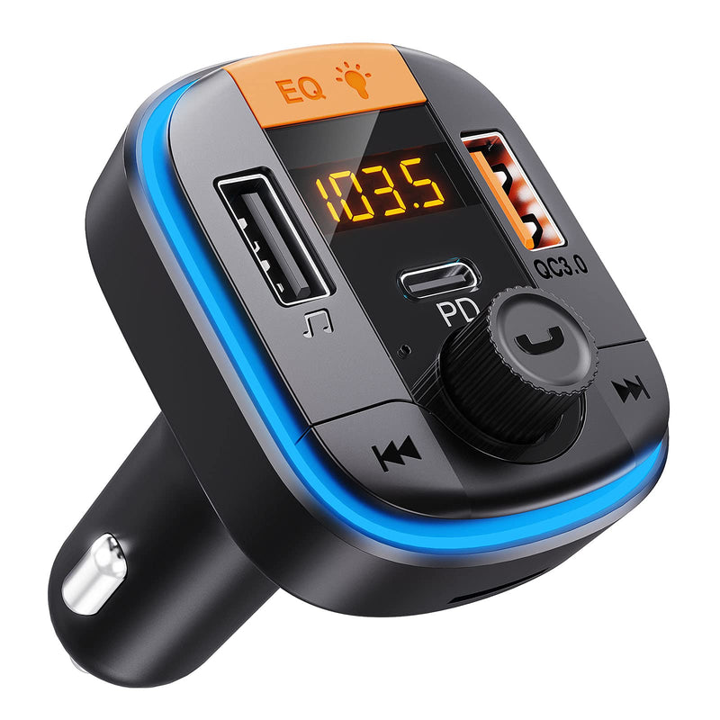 LENCENT FM Transmitter in-Car Adapter,Type-C PD 20W+ QC3.0 Fast