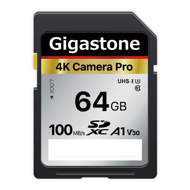 [Australia - AusPower] - Gigastone 64GB SD Card V30 SDXC Memory Card High Speed 4K Ultra HD UHD Video Compatible with Canon Nikon Sony Pentax Kodak Olympus Panasonic Digital Camera with 1 Mini case SD 64GB V30 1PK 