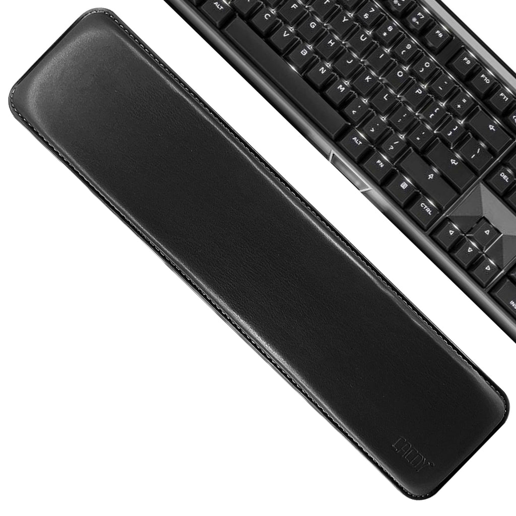 [Australia - AusPower] - Cacoy Keyboard Wrist Rest Ergonomic Soft PU Leather Wrist Support with Memory Foam-Filled for Office, Computer, Laptops, Keyboard - Black Keyboard-Wrist Rest 