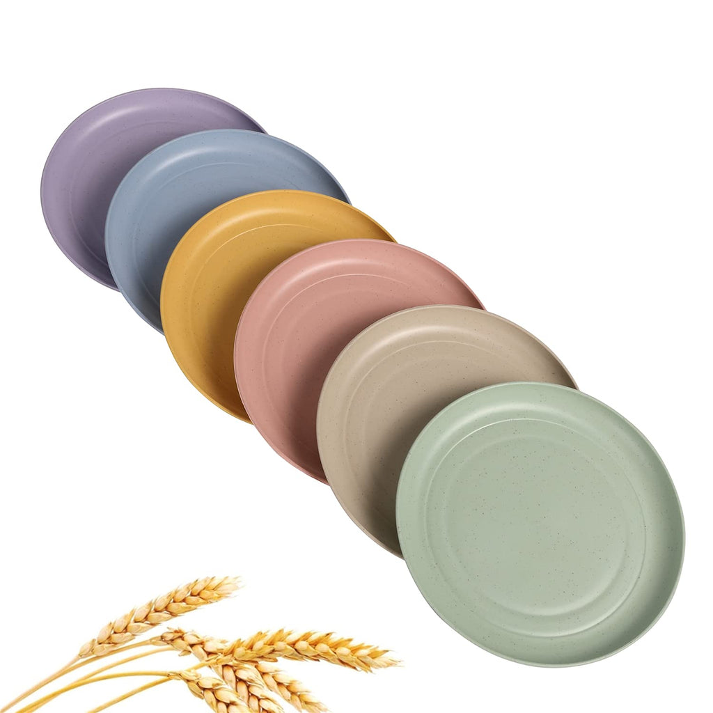 [Australia - AusPower] - CAMBUY Wheat Straw Plates Lightweight Unbreakable Dinner Dishes Plates Set Non-Toxin Dishwasher & Microwave Safe BPA Free and Healthy for Kids Children Toddler & Adult (Small 6 Pack 5.9') Small 6 Pack 5.9' 