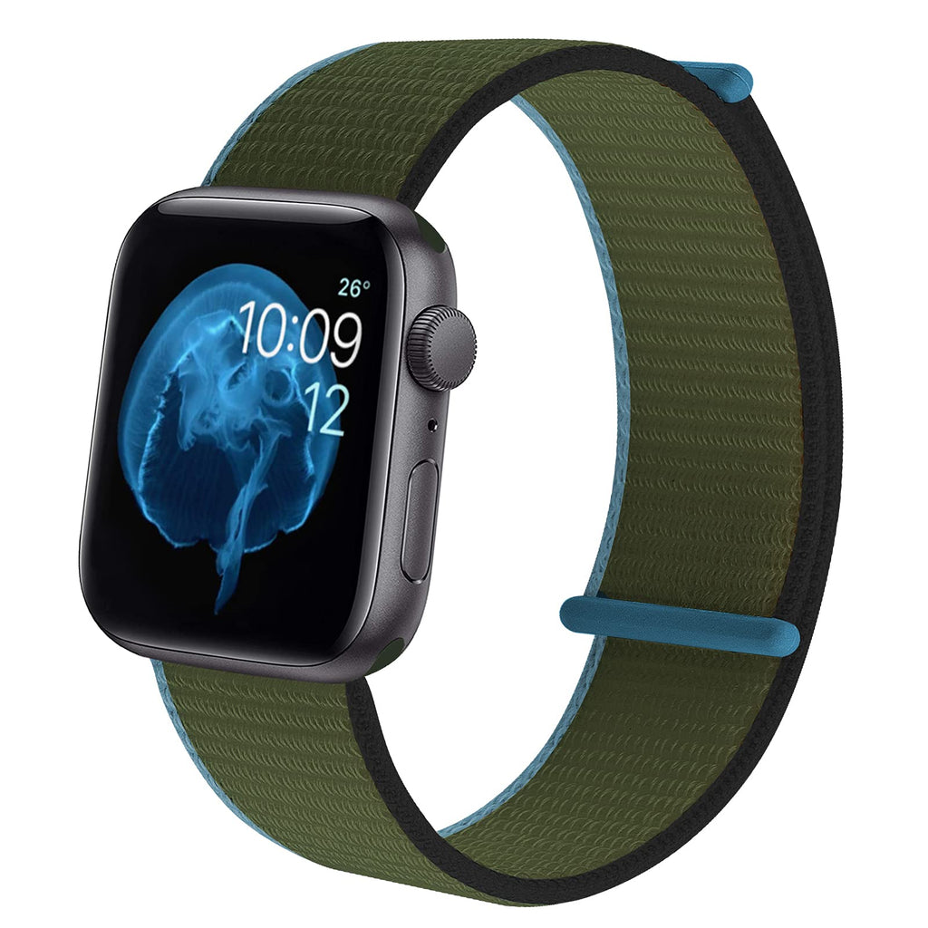 [Australia - AusPower] - OMECKY Sport Nylon Watch Bands Compatible with Apple Watch Series 7 6 5 4 3 2 1 SE Straps, Soft & Breathable Replacement Wristbands for iWatch 38mm 40mm 41mm 42mm 44mm 45mm Inverness Green 42/44/45mm 