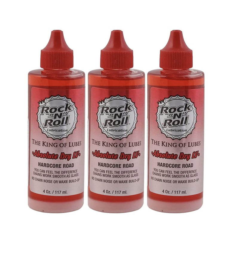 [Australia - AusPower] - Rock-N-Roll Absolute Dry LV Bicycle Chain Lube Made for Road Bikes - 4oz - (Pack of 3) 