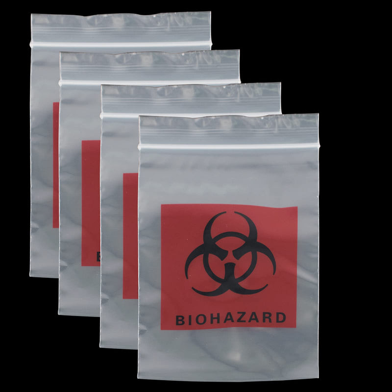 [Australia - AusPower] - Biohazard Specimen Bags Laboratory Sample Bag with Biohazard Logo Printing Zip Lock Top Plastic Pouch Bags Printed Polyethylene Transport Bags for Shipping Packaging Specimens 3 x 5 inch (Pack of 400) 