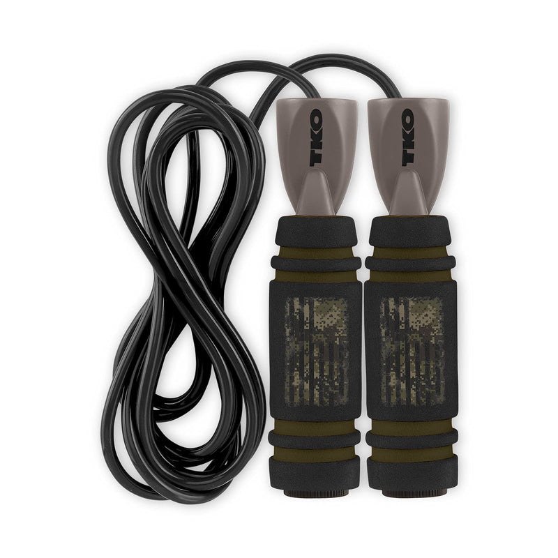 [Australia - AusPower] - TKO Weighted Jump Rope for Adult Fitness | 2 - 0.5 lb Removable Weights | 9 FT Long for Cardio Exercise Workouts, Non-Slip Handles Black/Neo Green 