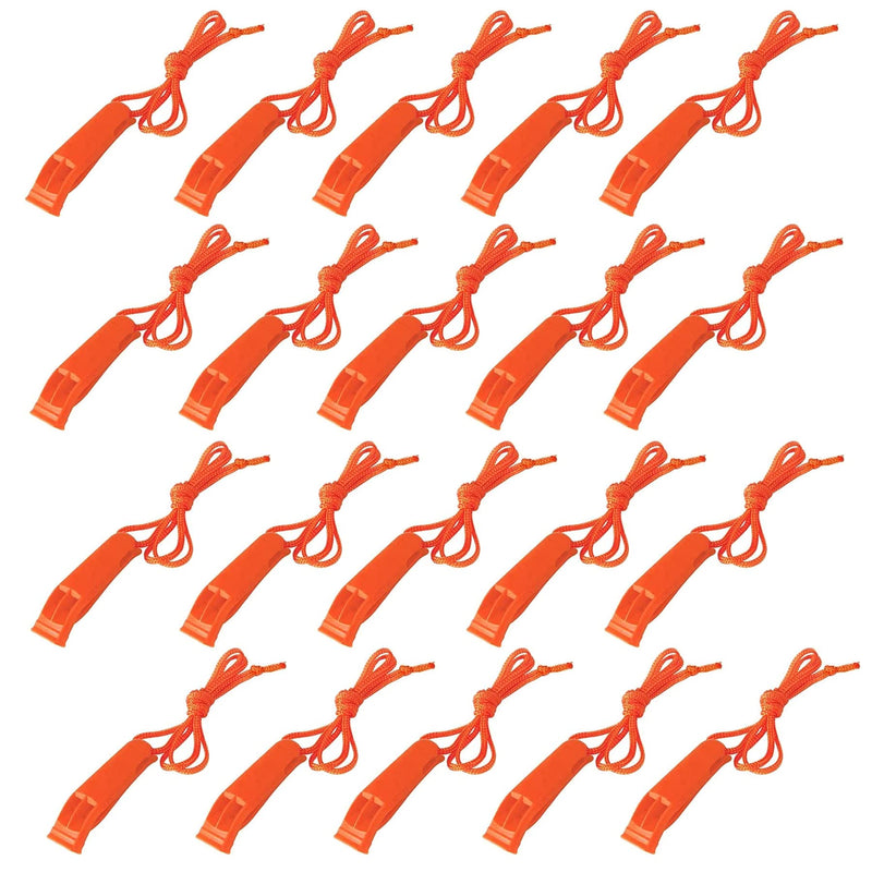 [Australia - AusPower] - 20 Pcs Emergency Safety Whistle Plastic Whistles Set with Lanyard 