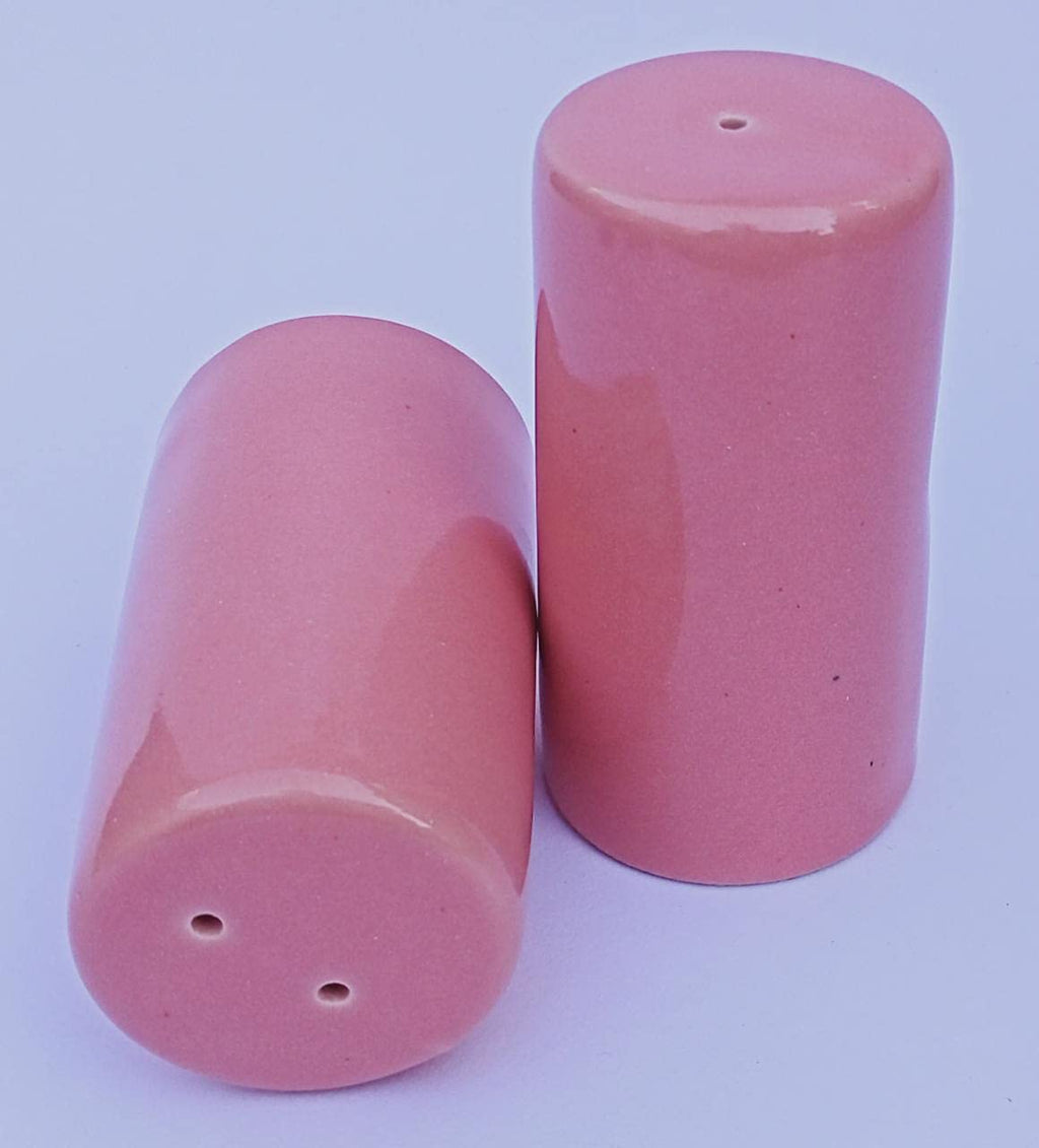 [Australia - AusPower] - Salt & Pepper Shakers - Vintage Ceramic Salt & Pepper Shaker Set - Retro Farmhouse Home Decorative Jar Dispenser for Kitchen Pink (Set of 2) 
