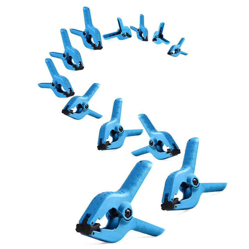 [Australia - AusPower] - FASTORS 4.5 Inch Spring Clamps for Woodworking,12-PACK Backdrop Clips,Clamps for Pool Cover, Crafts,Photography Studio and Muslin Backdrop, Clamps Heavy Duty（BLUE） 