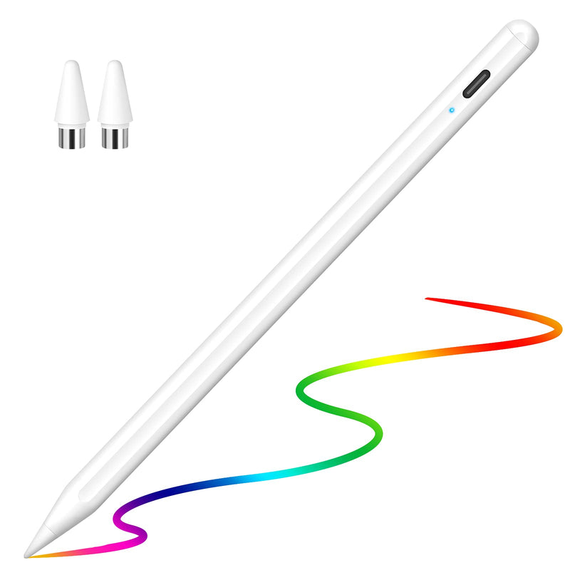 [Australia - AusPower] - Granarbol Stylus Pen for iPad Pencil,Rechargeable Active Stylus Pen Fine Point Digital Stylist Pencil Compatible with iPad/iPad Pro/Mini/Air/ iPhone,Capacitive Touch Screens Cellphone Tablets White 