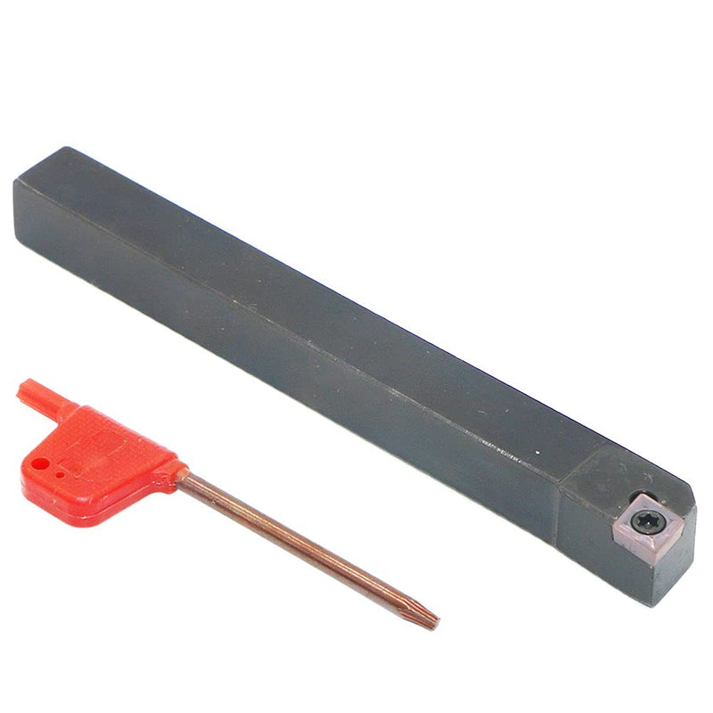 [Australia - AusPower] - Turning Insert Holder SCLCL 1010H 06, with 1PCS Insert CCMT 21.51 (CCMT 060204), Square Shank, Steel, External, Screw Clamp, Left Hand, 10mm Width x 10mm Height Shank, 100mm Length. SCLCL1010H06 