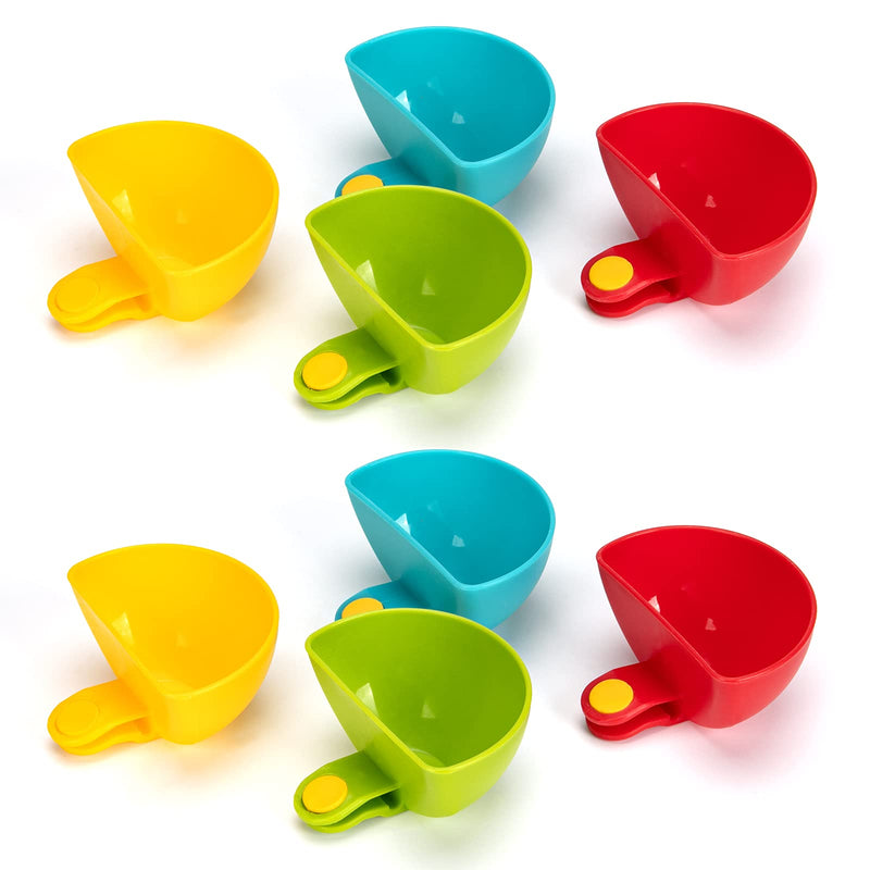 [Australia - AusPower] - Dip Clip for Bowls Plates 8PCS Plastic Dip Clip Bowl Plate Holder Chip and Dip Serving Set Sauce Holder for Spice Tomato Sauce Salt Veggie Vinegar Ketchup Chips (4 Colors) 8 