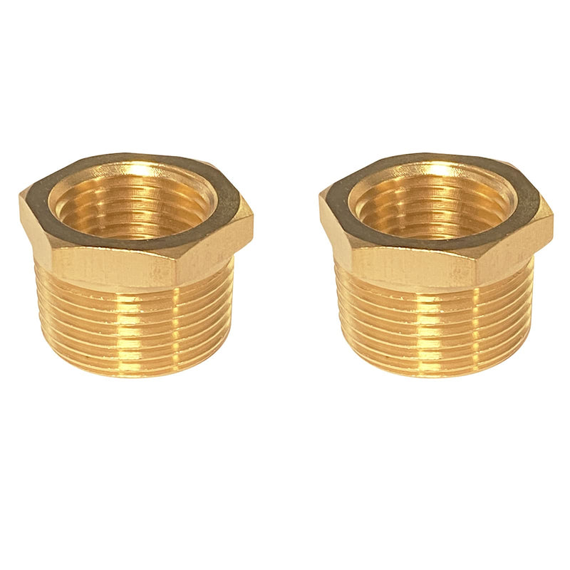 [Australia - AusPower] - YOUHO Brass Threaded Pipe Fitting 3/4 Inch NPT Male x 1/2 Inch NPT Female Hex Bushing Adapter (Pack of2) 
