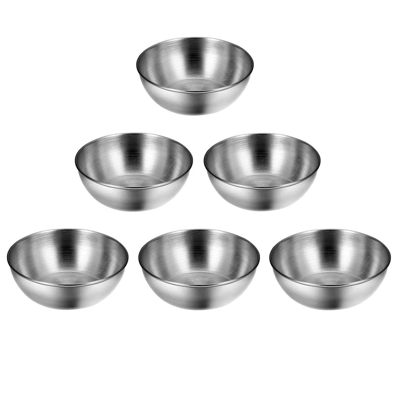 [Australia - AusPower] - Lomoker 3.15 inches Stainless Steel Mini Serving Bowls Sauce Dishes Round Sushi Dipping Bowl Seasoning Dish Appetizer Plates Metal Ramekins, Oven & Dishwasher Safe, Set of 6, Silver 