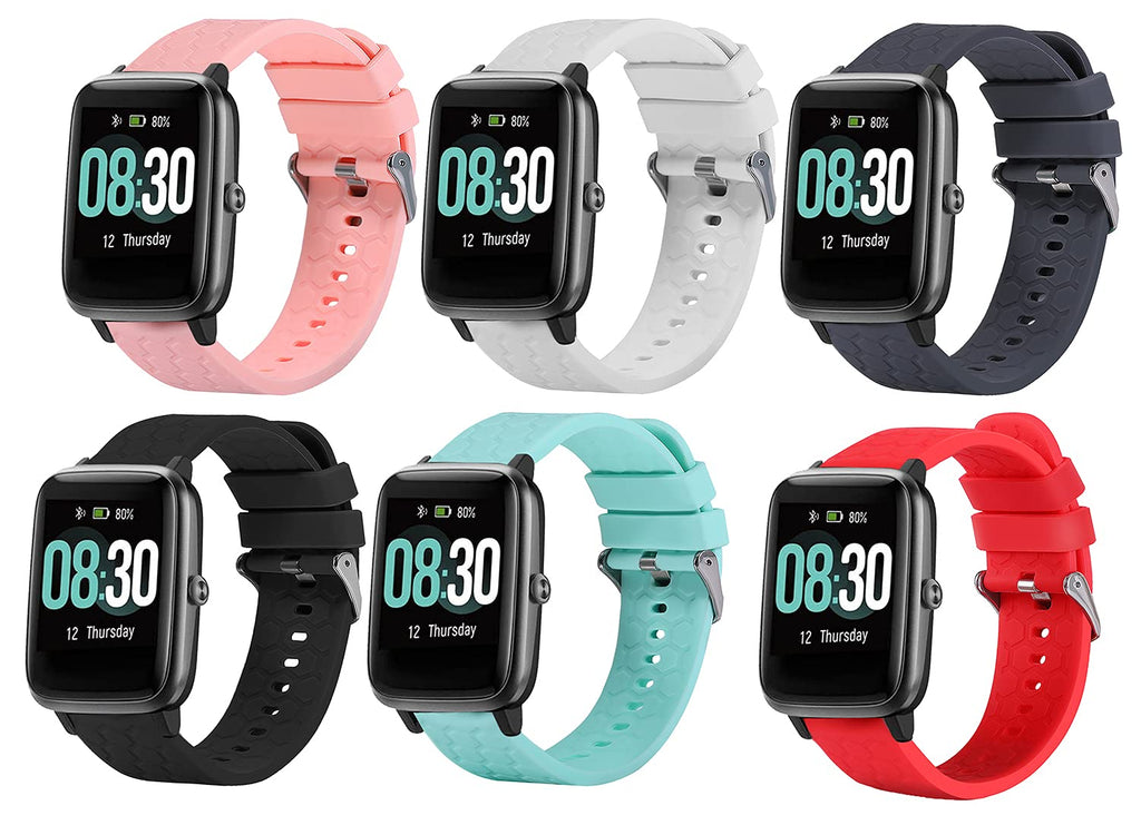 [Australia - AusPower] - TenCloud 6-Pack Bands Compatible with Fitpolo Smart Watch ID205L, Wrist Strap Quick Release Waterproof Soft Silicone Replacement Band for Fitpolo ID205L Smartwatch 