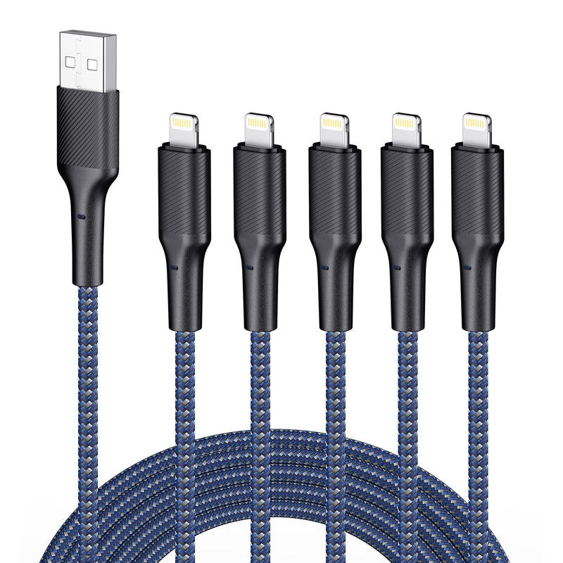 [Australia - AusPower] - iPhone Charger Cable 10ft 5Pack,[Apple MFi Certified] Long Lightning Cable 10 Foot iPhone Charging Cord for iPhone 12/11/11 Pro/X/Xs Max/XR/8/8 Plus/7/6/6s/SE/5c/5s/5 iPad Air 2/Mini Airpods Blue 