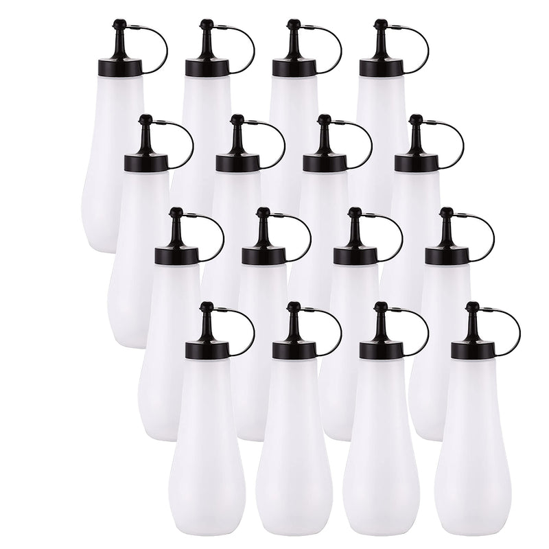 [Australia - AusPower] - Buthneil 16 pack 8 oz Plastic Squeeze Squirt Condiment Bottles with Twist on Cap Lids Condiment Squirt Bottles for Sauce, Ketchup, Dressing, BBQ, Syrup 