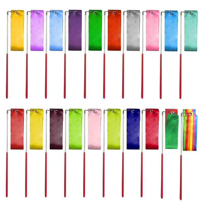 [Australia - AusPower] - BANBALLON 20 PCS 6. 6Ft Gymnastics Ribbon Multi-Colored Dance Ribbon Streamers for Kids Art Dance 