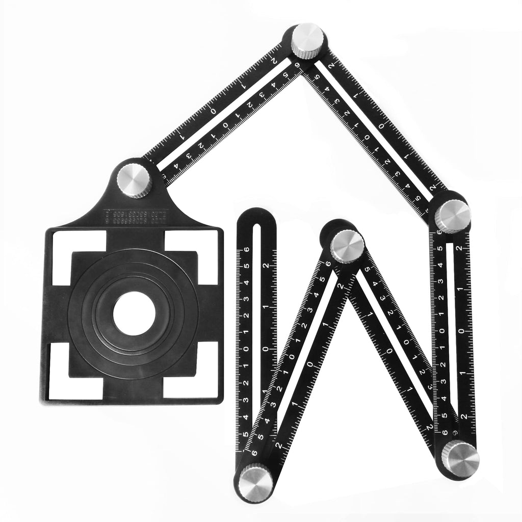 [Australia - AusPower] - FLORA GUARD Multi Angle Measuring Ruler,Aluminum Alloy Multi-function Upgrade 6-Sided Angle Rulers,Universal Opening Locator Measurement Tool,Suitable for Craftsmen,Carpenters,Handymen 